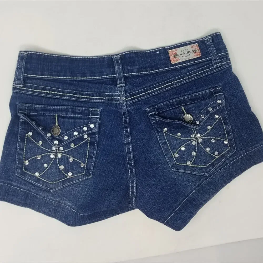 Saza Denim Shorts Short Shorts Low Rise Cutoffs ‎ Hipster Juniors Size 3